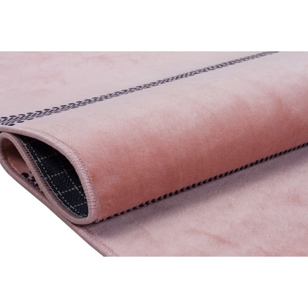 Tappeto rosa lavabile 200x80 cm - Vitaus-image-3