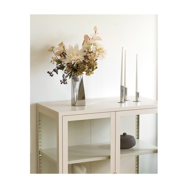Vetrina color crema in acciaio 80x101x40 cm Brisbane – House Nordic-image-3