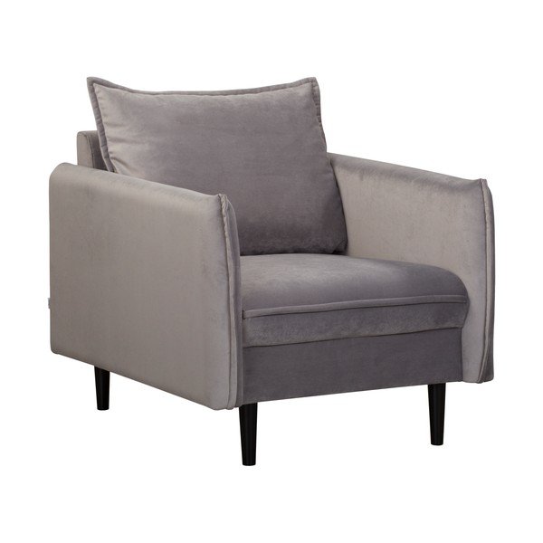Poltrona grigia con rivestimento in velluto Juli – Ropez