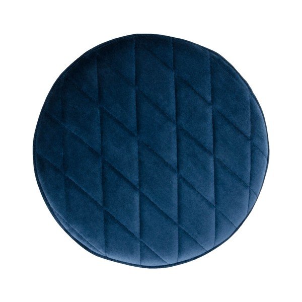 Pouf in velluto blu , ø 34 cm Ejby - House Nordic-image-2