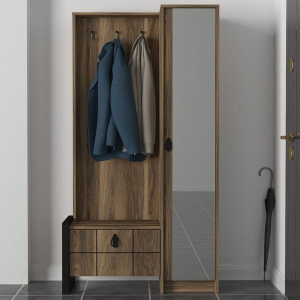 Armadio con specchio in legno di noce Ratto Lost - Tera Home-image-4