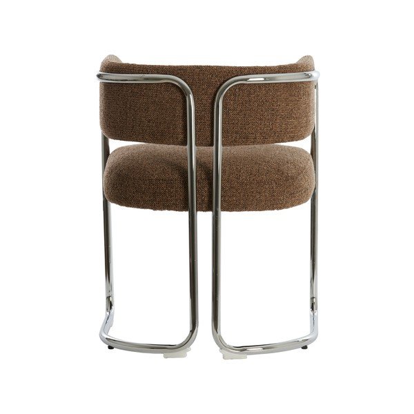 Sedia da pranzo marrone in metallo con braccioli Adante – Light & Living-image-3