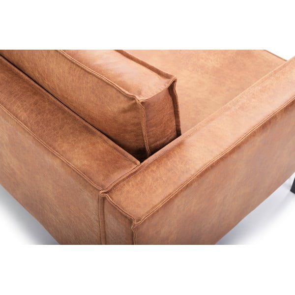 Divano in similpelle marrone 216 cm Rate - Scandic-image-3