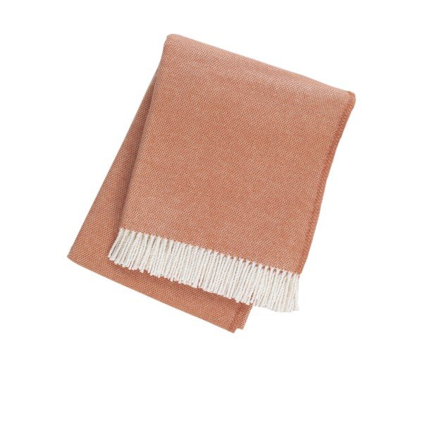 Plaid arancione corallo con contenuto di cotone , 140 x 180 cm Jade - Euromant