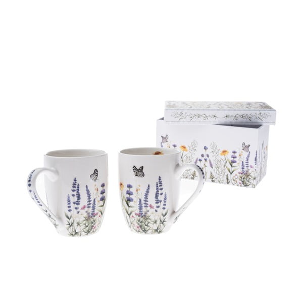 Tazze in set bianche in porcellana 2 pz 350 ml – Dakls