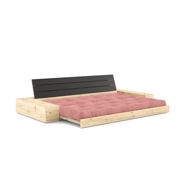 Divano letto in velluto a coste rosa 244 cm Base - Karup Design-image-4