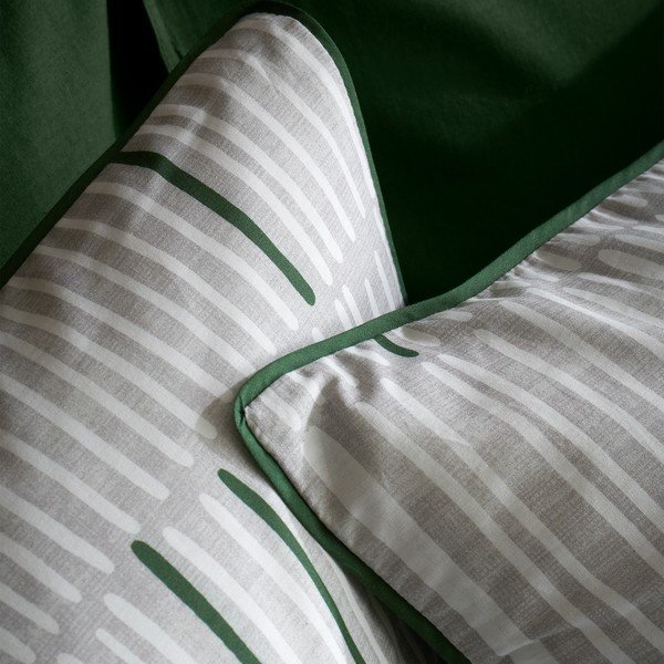 Biancheria da letto singola in cotone grigio-verde 135x200 cm Camden Stripe - Content by Terence Conran-image-3