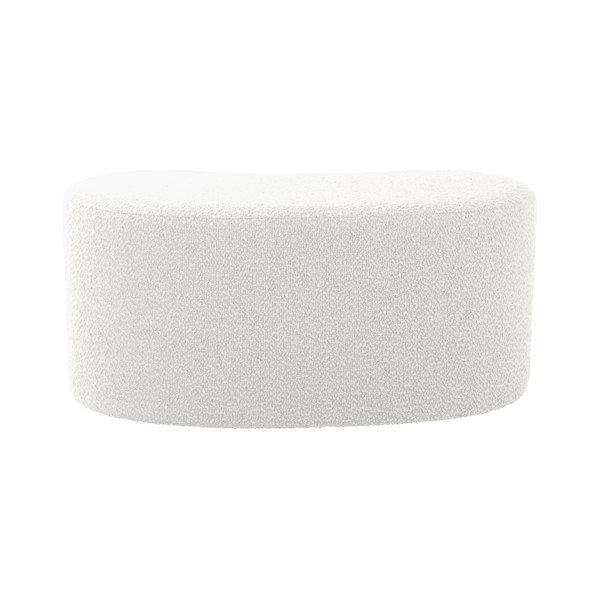 Sgabello in tessuto bouclé bianco Ada - Leitmotiv-image-4