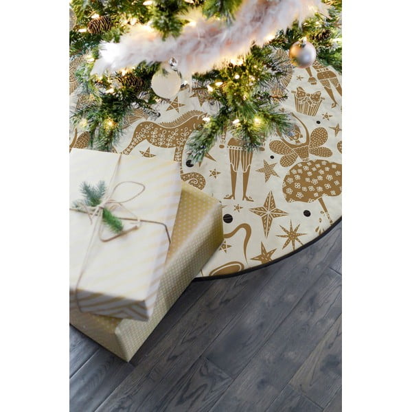 Tappeto in cotone sotto l'albero di Natale , ø 130 cm Golden Nut Cracker - Butter Kings-image-1