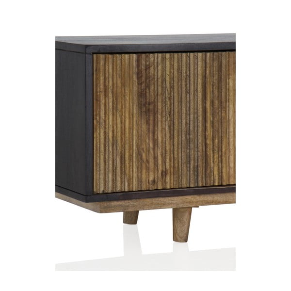 Tavolo TV nero/naturale in legno di mango 150x40 cm Mango - Geese-image-1