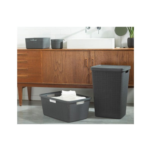Cesto portabiancheria grigio , 46 l Jute - Curver-image-2