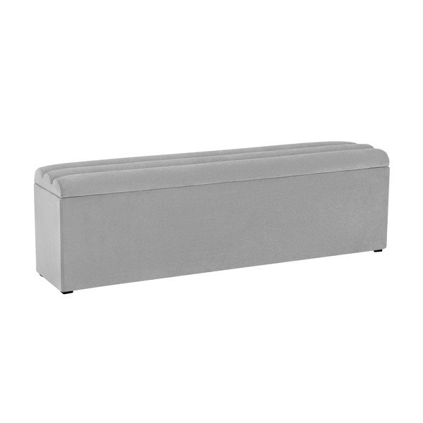 Světle šedý otoman s úložným prostorem Cosmopolitan Design LA, 180 x 47 cm
