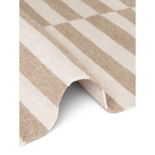 Tappeto bianco/marrone chiaro in lana reversibile/tessuto a mano 80x150 cm Vika – Hanse Home-image-4