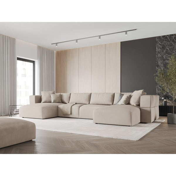 Divano angolare a U beige Esther - Milo Casa-image-1