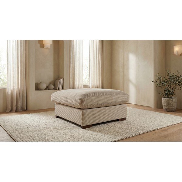 Sgabello in velluto a coste beige Comfy - Scandic-image-1