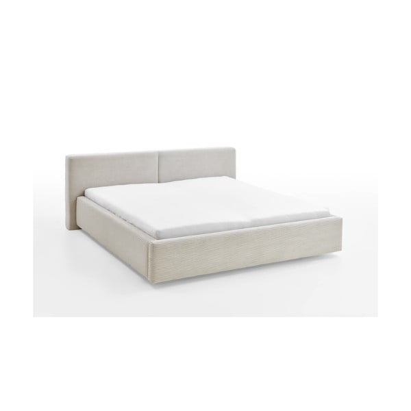 Letto matrimoniale beige con spazio contenitivo e rete inclusa 200x200 cm Cube – Meise Möbel