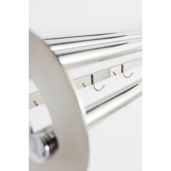 Attaccapanni da parete color argento lucido in acciaio inox con scaffale 100 cm Alby – Jotex-image-4