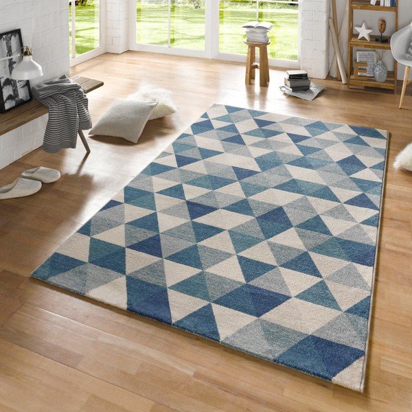 Modrý koberec Mint Rugs Diamond Triangle, 80 x 150 cm-image-1