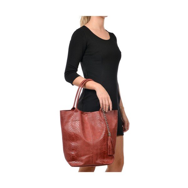 Borsa shopper in pelle rossa Lola - Renata Corsi-image-4