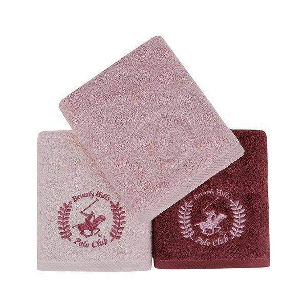 Set di 3 asciugamani rosa, 90 x 50 cm - Unknown-image-1
