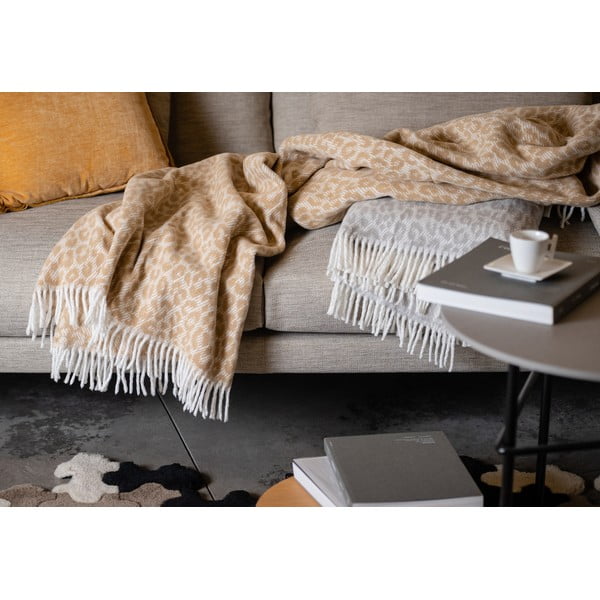 Coperta beige , 140 x 180 cm Leopard - Euromant-image-3