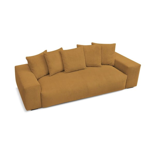 Divano color senape con rivestimento in velluto a coste 280 cm Voltaire – Bobochic Paris-image-4