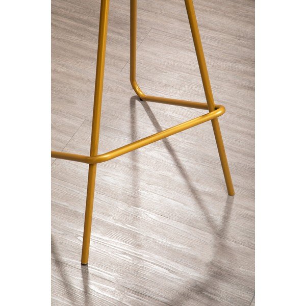Sedia da bar dorata/di colore naturale in olmo massiccio (altezza della seduta 78 cm) District – Premier Housewares-image-4