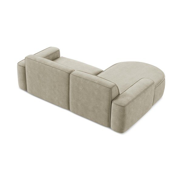 Divano angolare beige (con penisola a sinistra/con chaise lounge) con rivestimento in ciniglia Omao – Makamii-image-3