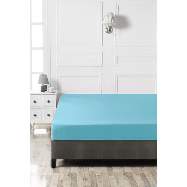 Lenzuolo con angoli turchese in cotone 140x200 cm – Mijolnir-image-2