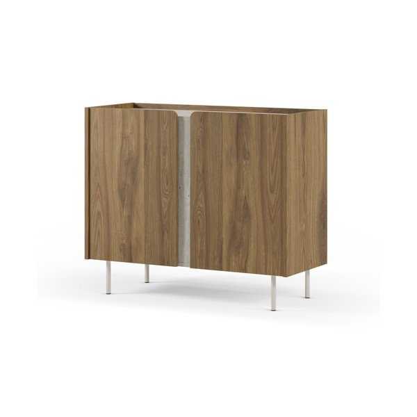 Armadietto di colore naturale con effetto rovere 100x82,5x40 cm Lucile – Marckeric-image-3