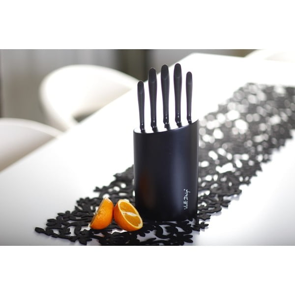 Černý stojan s pěti noži Vialli Design -image-1
