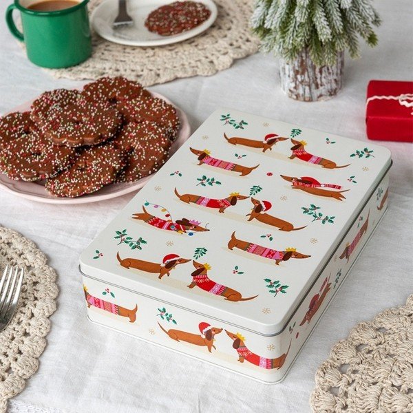 Scatola per alimenti Festive Sausage Dog – Rex London-image-1