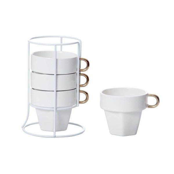 Sada 4 hrnků se stojánkem Present Time Cappuccino Tower-image-1