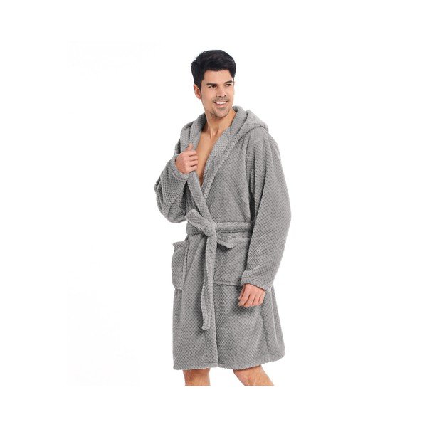 Accappatoio unisex grigio chiaro in microfibra Sleepyhead, taglia XXL - DecoKing-image-2