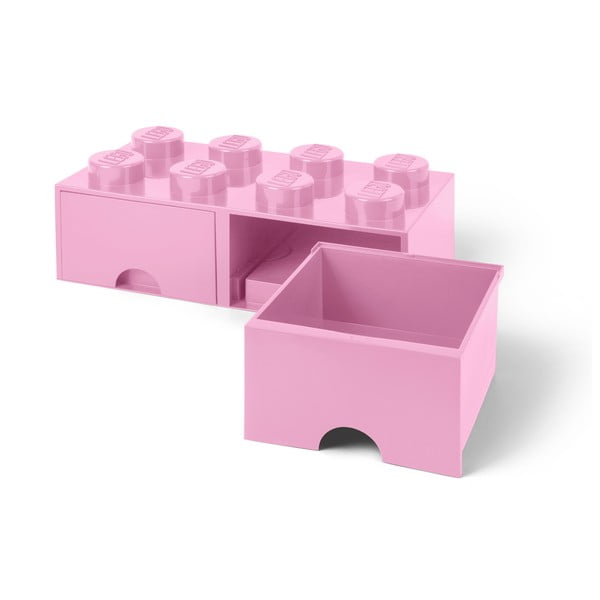 Scatola portaoggetti rosa chiaro con due cassetti - LEGO®-image-3