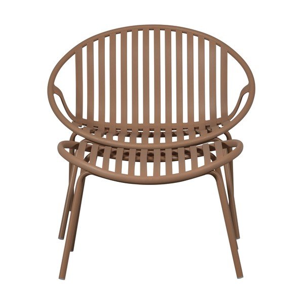 Sedia da giardino con poggiapiedi rosa in plastica Bruce – WOOOD-image-4