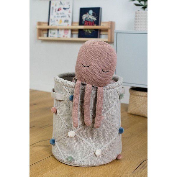 Cestino da bambini in tessuto marrone chiaro ø 30x35 cm Taupe - Kindsgut-image-3