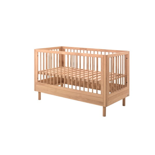 Lettino di colore naturale in rovere massiccio 70x140 cm Forrest – Vipack-image-3