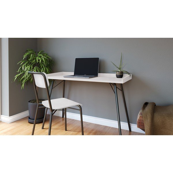 Tavolo da lavoro con piano bianco 52x115 cm Rayburn - Woodman-image-1