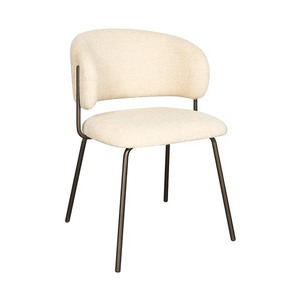 Set di sedie da pranzo beige imbottito con braccioli/impilabile 2 pz Elva – MOME