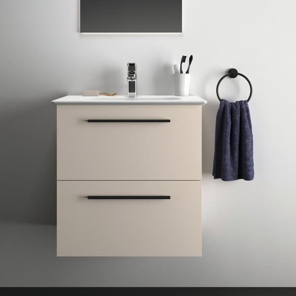 Mobile da lavabo beige a sospensione 60x63 cm i.Life A - Ideal Standard-image-1
