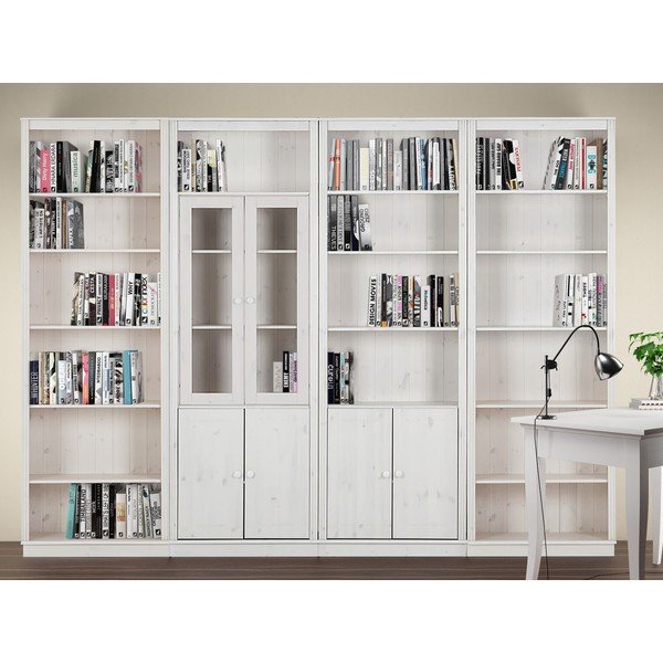 Libreria in legno di pino bianco 296x223 cm Anita - Støraa-image-1