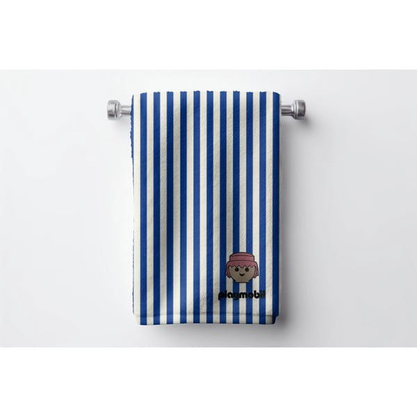 Asciugamano blu in cotone da bambini 75x140 cm Stripes - Playmobil