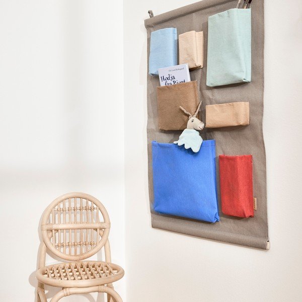 Organizer da appendere grigio in tessuto 60x2x80 cm Saga – OYOY Mini-image-2