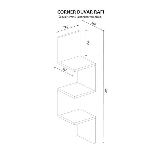 Libreria a parete bianca con mensole Corner - Furny Home-image-3