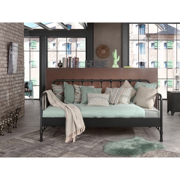 Letto per bambini in metallo grigio 90x200 cm BRONXX - Vipack-image-2