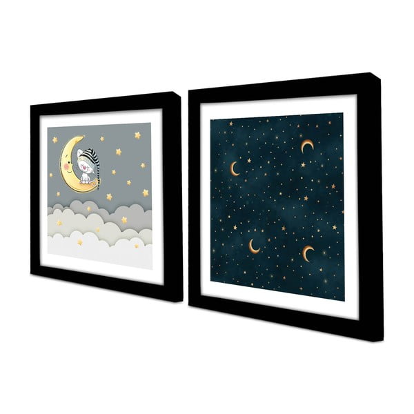 Quadri per bambini in set da 2 33x33 cm Night - Wallity-image-2