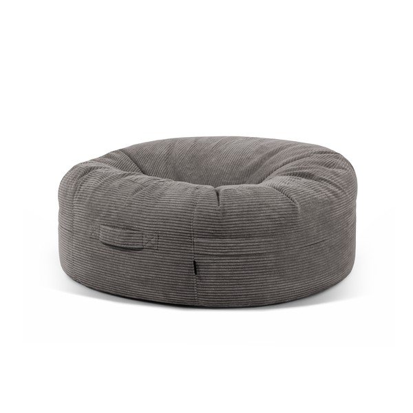 Puof a sacco grigio scuro con rivestimento in velluto a coste Roll 135 – SLOWDOWN