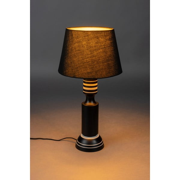 Lampada da tavolo nera con paralume in tessuto (altezza totale 60 cm) Virgil – Dutchbone-image-1