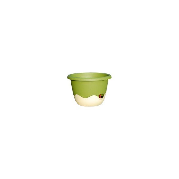 Vaso sospeso verde e bianco autoinnaffiante Mareta, lunghezza 25 cm - Plastia-image-1